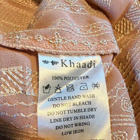 Khaadi West Size 14 Pink Embroidered Tassel Long Sleeve Boho Blouse Top - Picture 3 of 9